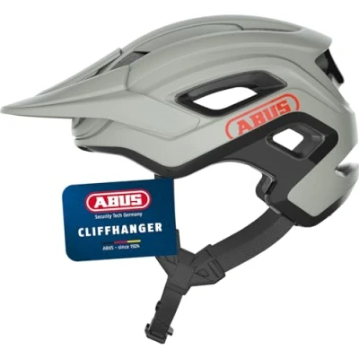 Abbildung von ABUS MTB Helm Cliffhanger Fahrradhelm für anspruchsvolle Trails mit großen Lüftungsöffnungen und TriVider Riemensystem Damen Herren Grau, Größe M, Grau (Chalk Grey), M (54 58 cm)