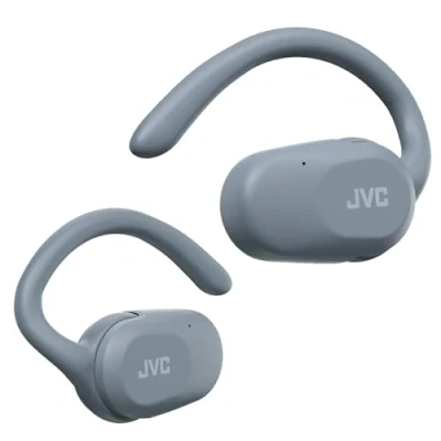 Abbildung von JVC Nearphones HA NP40T A, True Wireless Ohrhörer, Open Ear Design, verstellbar Ohrbügel, 16 mm Treiber, 26 Std. Laufzeit, IPX4, BT 5.4, App (Blau)