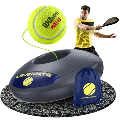 Abbildung von MOVEMATE Padel Trainer Set mit Wilson® Padelball innovatives Ballspiel für Draußen, im Garten, Park Kinder &amp; Erwachsene inkl. Transporttasche Übungsvideos