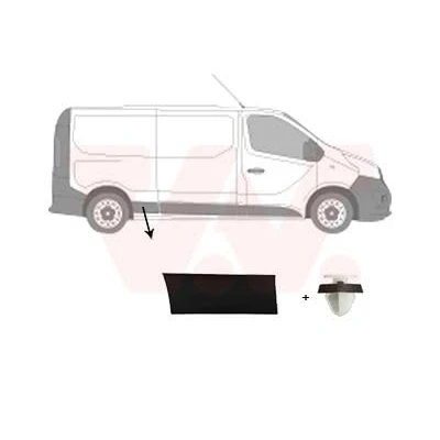 Abbildung von VAN WEZEL 4396428 Seitenschutzleiste RENAULT: Trafic 3 Bus, Kastenwagen, OPEL: Vivaro B Combi, Kastenwagen