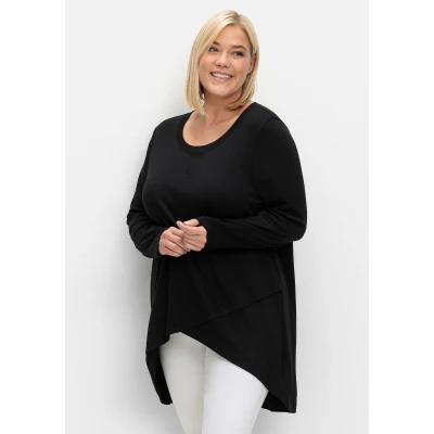 Abbildung von Sheego Langarmshirt, Damen, Größe: 40/42, Schwarz