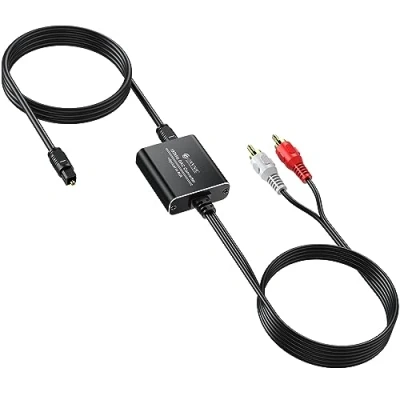 Abbildung von eSynic DAC Konverter 192KHz Digital zu Analog Audio Toslink RCA L/R mit 2,1m Kabel für PS3 360 HDTV Blu RAY DVD Sky HD TV Box