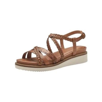 Abbildung von Tamaris Keilsandalette, Damen, Größe: 38, Cognac Schuhe