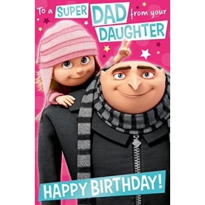 Abbildung von Danilo Cards Geburtstagskarte für Väter, Minions aus &quot;Ich Einfach unverbesserlich&quot;, mehrfarbig, 22,9 x 15,2 cm