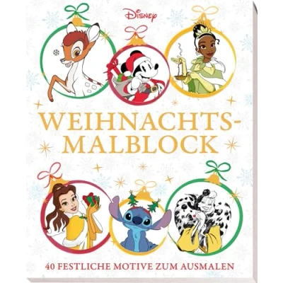 Abbildung von Disney: Weihnachtsmalblock: 40 festliche Motive zum Ausmalen: Malblock mit Goldfolienprägung und Perforation