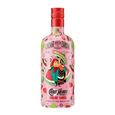 Abbildung von Pancho Sandia, Wassermelonenlikör mit Tequila, Designerflasche, Series “Cream Heroes. 0,7 L, 17% Vol.