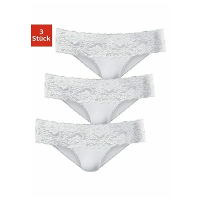 Abbildung von Lascana Brasil 3 PACK Slip, Damen, Größe: 32/34, Weiß