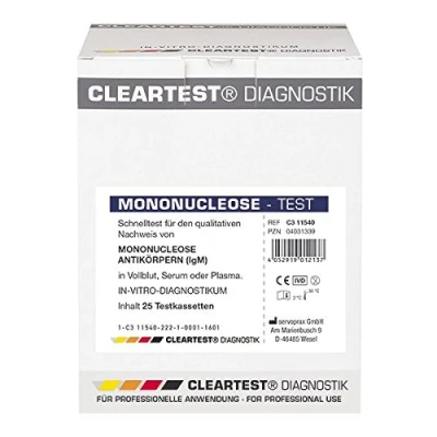 Abbildung von CLEARTEST Mononukleose Schnelltest Infektiöse Antikörpernachweis Test, Spar Set, 10 tlg., Diagnose in 5 Minuten, Gesundheit, Pfeiffersches Drüsenfieber, Epstein Barr Virus