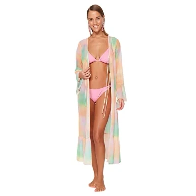 Abbildung von TRENDYOL Damen Kimono und Kaftan Mehrfarbig entspannte Passform, Sehr bunt, 38