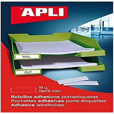 Abbildung von APLI 2614 Selbstklebende Taschen für Etiketten, 55 x 102 mm, 6 Stück