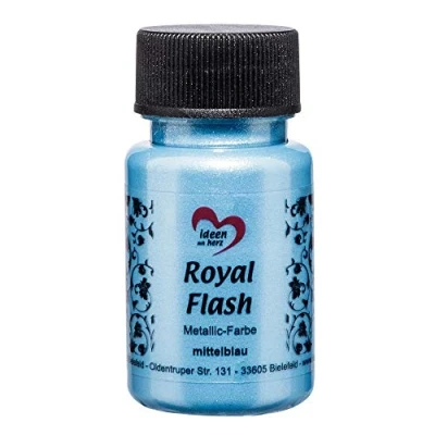 Abbildung von Ideen mit Herz Royal Flash, Acryl Farbe, metallic, feinsten Glitzerpartikeln, 50 ml (mittelblau)
