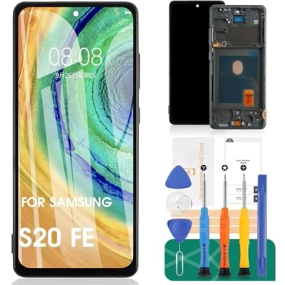 Abbildung von Incell Ersatz LCD Bildschirm für Samsung S20 FE 5G SM G781B Display Touch Digitizer Reparatur Sets mit Rahmen (keine Fingerabdruck Funktion, schwarz)