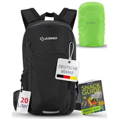 Abbildung von SASMO® Fahrradrucksack 20l mit Thermofach &amp; Helmnetz MTB Rucksack Fahrrad inkl. Regenschutz Handytasche Trinkrucksack Herren Damen