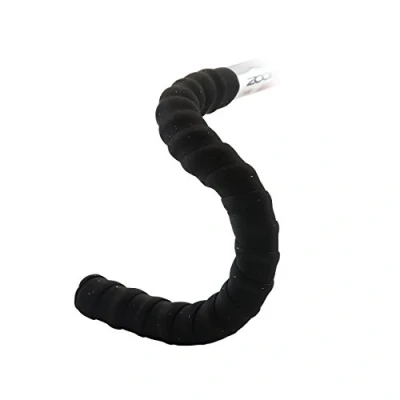 Abbildung von Velo Kork Lenkerband, Set aus 4 Bändern,2x160cm + 2x8,5cm, inkl. Lenkerstopfen Klebeband, Rennradlenker, Rennrad, schwarz