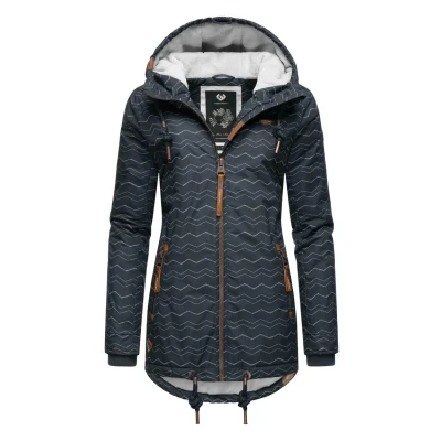 Abbildung von Ragwear Zuzka Wintermantel, Damen, Größe: XS, Navy zig zag