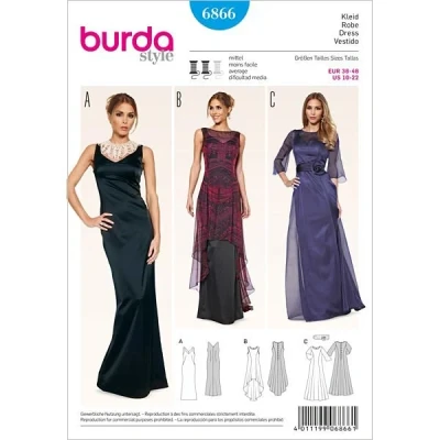 Abbildung von burda Schnittmuster Kleid 6866