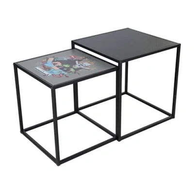 Abbildung von phoenix group AG Minecraft Beistelltisch, Metall, Schwarz, 2er Set