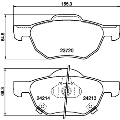 Abbildung von HELLA 8DB 355 010 831 Bremsbelagsatz mit akustischer Verschleißwarnung HONDA: ACCORD 7 Limousine, Tourer,