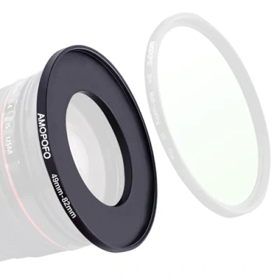 Abbildung von 49 mm auf 82 Step Up Ring Filteradapter / Kamera Filterring, kompatibel mit allen Marken, Objektiv und UV, ND, CPL, Metall