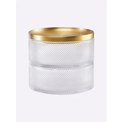 Abbildung von Umbra Tesora Schmuckkasten Stapelbare Schmuckdose zur Aufbewahrung und Ablage von Ringen, Ohrringen, Ketten, Uhren, Armbändern Accessoires, Metall / Glas