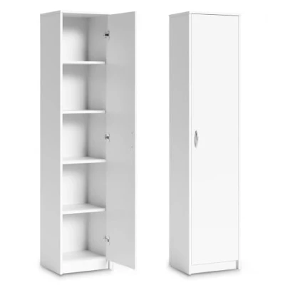 Abbildung von Home Collective Aktenschrank Schrank Mehrzweckschrank weiß oder sonoma 40cm Breite 180cm Höhe mit vier Einlegeböden schmaler Organizer Kleiderschrank aus MDF Holz