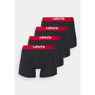 Abbildung von Levi&#039;s MEN Solid Basic Boxer Brief 4 PACK Panties, Herren, Größe: Medium, Black/red