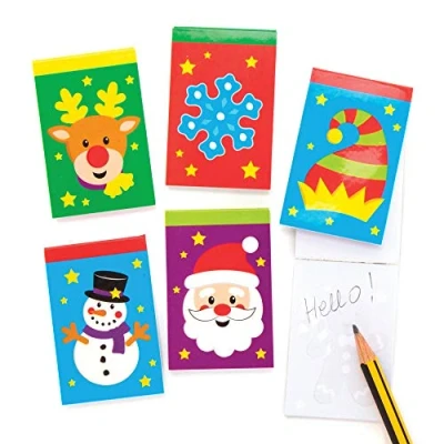 Abbildung von Baker Ross AX593 Mini Notizbücher, Weihnachtsmotiv, Zeichenblöcke für Kinder, ideal als Partytütenfüller, 15 Stück