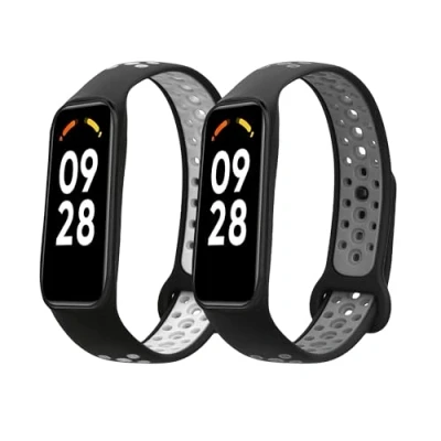 Abbildung von kwmobile 2x Sportarmband kompatibel mit Xiaomi Smart Band 8 Active Armband Fitnesstracker Set aus TPU Silikon