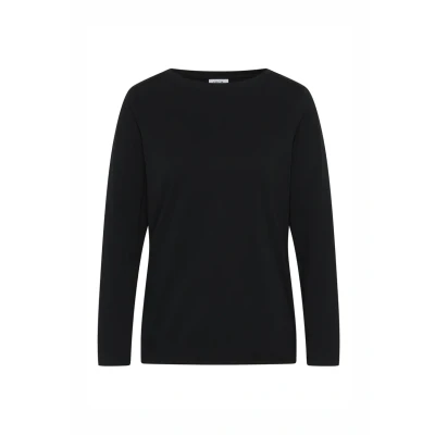 Abbildung von Cecil IN UNI Langarmshirt, Damen, Größe: XS, Schwarz