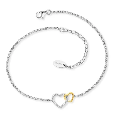 Abbildung von Engelsrufer Fußkette Herzen Bicolor, ERFS HEART BIG, Made in Germany