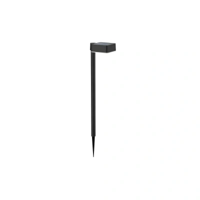Abbildung von Philips Outdoor Solar Vynce Sockelleuchte Spiess 1,5W, Tageslichtsensor, eckig, 2700 Kelvin, IP44 wetterfest, schwarz