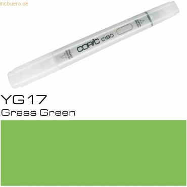 Abbildung von COPIC Ciao Marker Typ YG 17, Grass Green, vielseitiger Layoutmarker, mit einer mittelbreiten und Brush Spitze