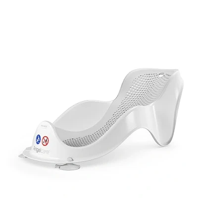 Abbildung von Angelcare ergonomischer Badesitz für die Baby Badewanne Light Grey, angenehm weiche Liegefläche, aufhängbar