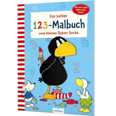 Abbildung von Der kleine Rabe Socke: Das lustige 1 2 3 Malbuch vom kleinen Raben Mit extra Seite: Malen nach Zahlen