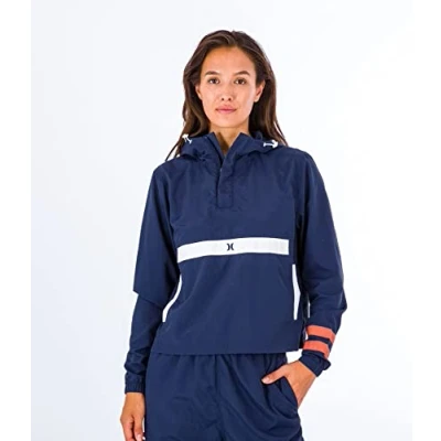 Abbildung von Hurley Damen Icon Explore Anorak T Shirt, Indigoblau (Mood Indigo), S
