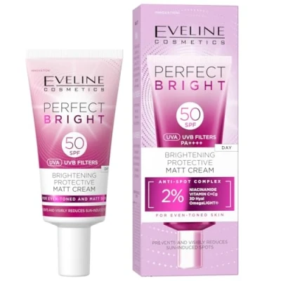 Abbildung von EVELINE_Perfect Bright rozjasniajaco ochronny matowy krem do twarzy SPF50 30ml
