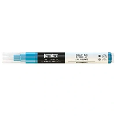 Abbildung von Liquitex 4620570 Professional Paint Marker, Acrylmarker mit hochpigmentierte Acrylfarbe auf Wasserbasis für den Innenbereich &amp; Außenbereich, feine Spitze Brillantblau