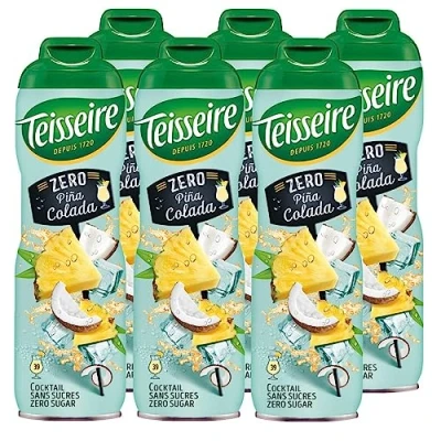 Abbildung von Teisseire Pina Colada Zero für alkoholfreie Erfrischungsgetränke mit authentischem Cocktailgeschmack, 6X600 ml