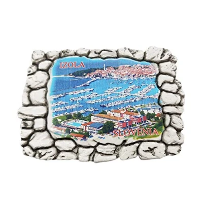 Abbildung von Izola Slowenien 3D Kühlschrankmagnet Souvenirs Handgemachte Harz Magnetische Aufkleber Home Küche Dekoration, Sammlung Geschenk