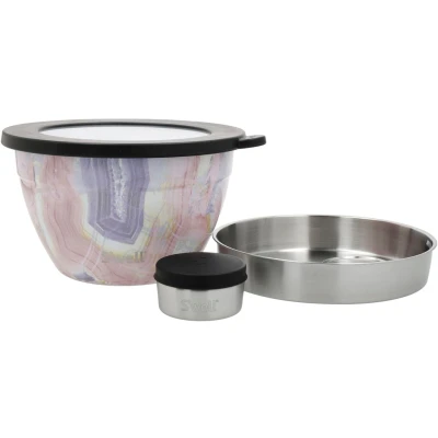 Abbildung von Swell Salatschüssel &quot;Swell Calacatta Gold Salad Bowl Kit, 1.9L&quot;, 3 tlg., aus Edelstahl, Therma Technologie mit vakuumisolierten Außenschale