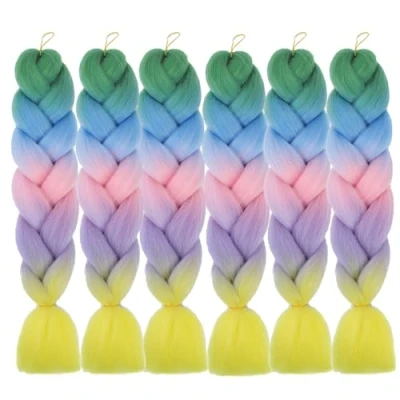 Abbildung von Braids Extensions, Kunsthaar zum Einflechten 6 Packs ombre braiding hair kanekalon haare Jumbo Zöpfe Haar Flechten Haarverlängerungen (E6)