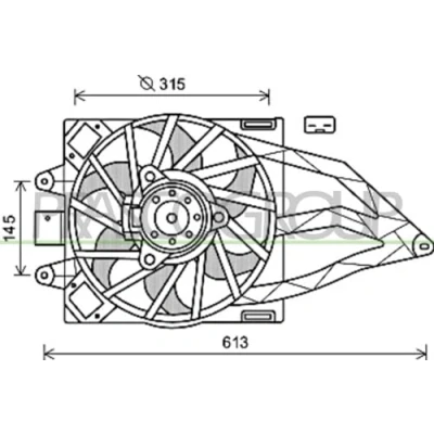 Abbildung von PRASCO FT122F005 Lüfter 315 FIAT: Panda II Schrägheck