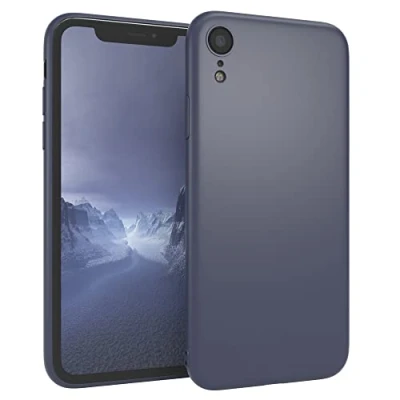 Abbildung von EAZY CASE Handyhülle Silikon mit Kameraschutz kompatibel iPhone XR in Navy Blau, Ultra dünn, Slimcover, Silikonhülle, Hülle, Softcase, Backcover