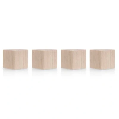 Abbildung von magnetoplan Design Magnets Wood Series Cube, 4 Stück, Premium Magnete aus Birkenholz, eckig, FSC zertifiziert