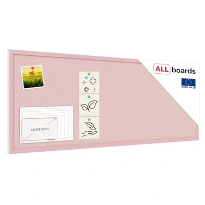 Abbildung von ALLboards Pinnwand mit Pink Holz Rahmen 100x40cm Korktafel Korkwand Kork