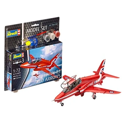 Abbildung von Revell Model Set BAe Hawk T.1 Red Arrows, Fixed wing aircraft model, Montagesatz, 1:72, T.1, Fortgeschritten, 70 Stück(e)
