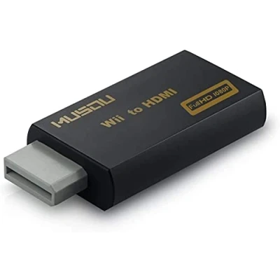 Abbildung von TLsiwio Adapter Wii auf HDMI Videosignal, Konverter Full HD 1080p mit Audio Ausgang Klinke 3,5 mm, Schwarz