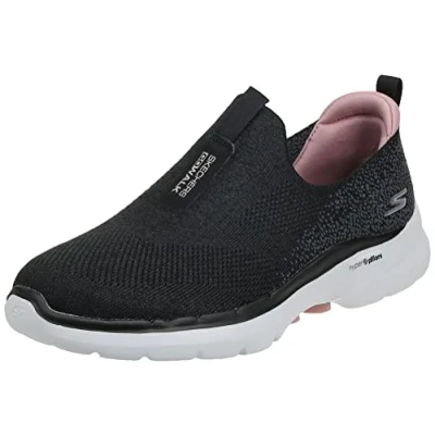 Abbildung von Skechers Performance GO WALK 6 Walkingschuh, Damen, Größe: 36, Black/pink Textil