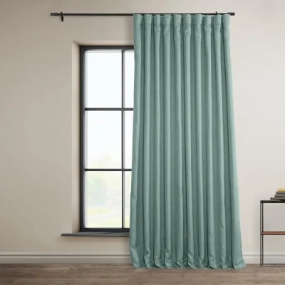 Abbildung von HPD Half Price Drapes Extra breite Raumverdunkelungsvorhänge für Wohnzimmer, 100 x 84 cm, Leinenimitat, BOCH LN18537 DW (1 Panel) Seedistel