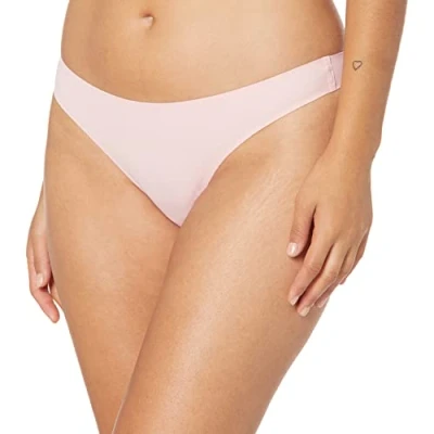 Abbildung von Amazon Essentials Damen Nahtlose Stringunterwäsche aus Gebondetem Stretch, 4er Pack, Kühle Farben, 40